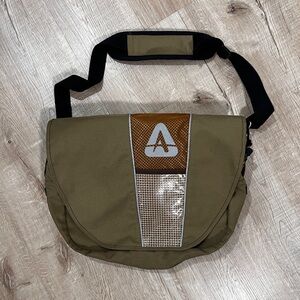 ARKEL Khaki Messenger Bag with BIKE CLIPS